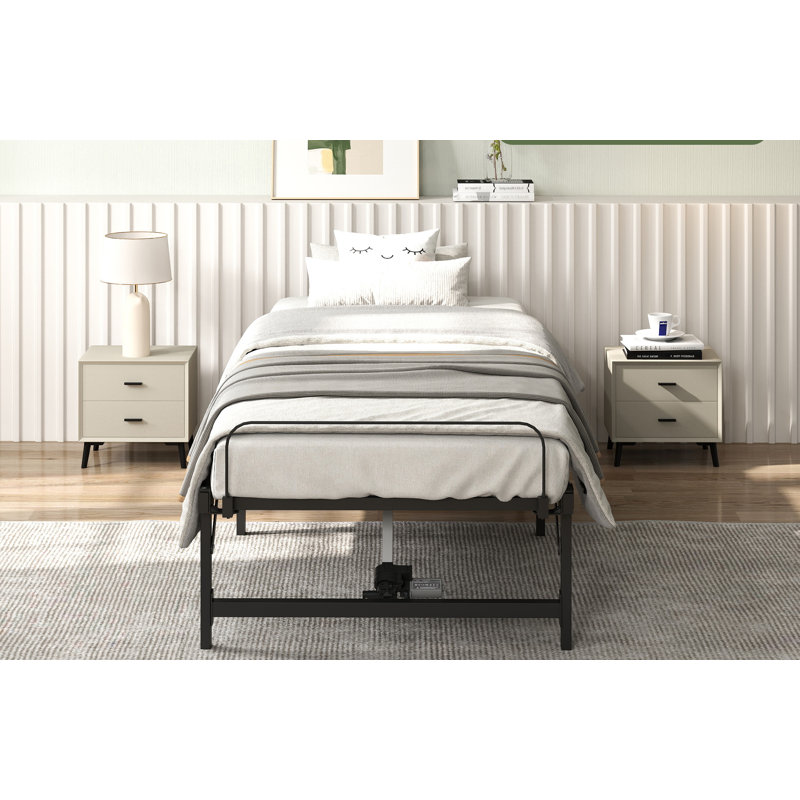 Electric Adjustable Bed Frame, Head And Foot Incline Bed Base With Low-noise Motor And Wired Remote Control, Twin XL