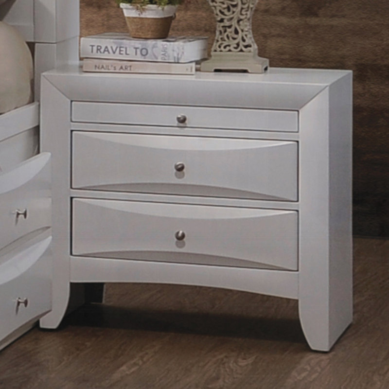 Table de chevet moderne pour chambre à coucher, Blanc