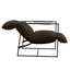 Chaise d'appoint rembourrée avec cadre en métal et mélange de polyester brun-701988075