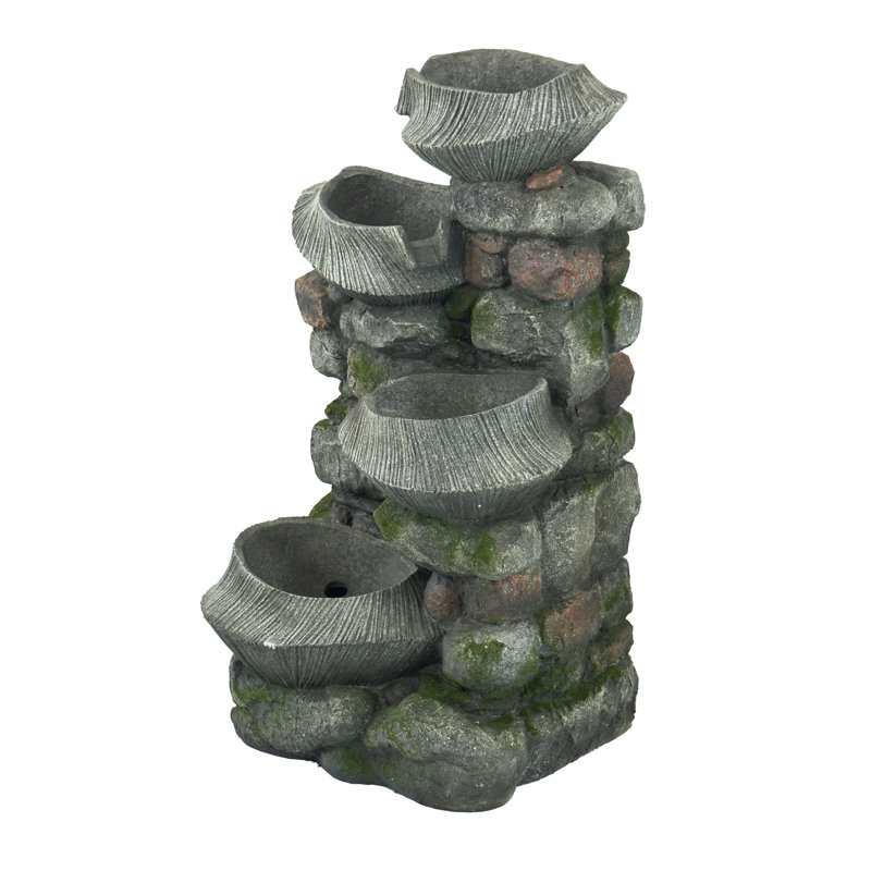 Hand Crafted Weather Resistant Rock Fountain with Light