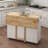 Kitchen Island With Spice Rack, Towel Rack And Extensible Solid Wood Table Top-1294018983