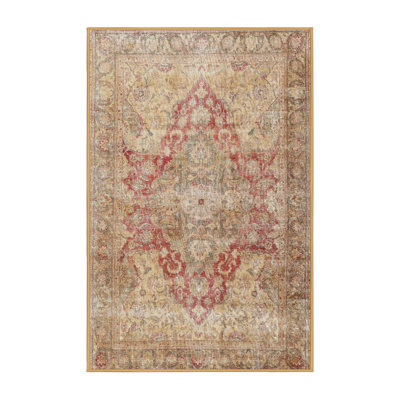 Tapis traditionnel rouge / beige / noir Brekstad