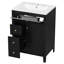 Meuble-lavabo moderne avec lavabo en céramique, poignées en métal, porte à fermeture en douceur, support de rangement, finition de surface peinte-133674894
