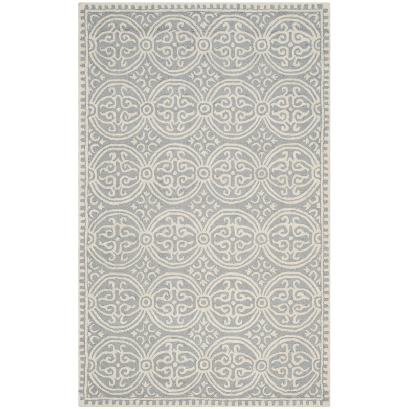 Damask Wool Hand Woven 243cm X 304cm Area Rug, 244 x 305cm