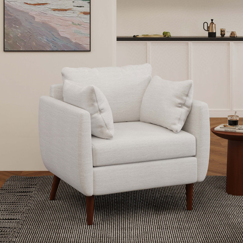 Fauteuil club d'appoint avec pieds en bois