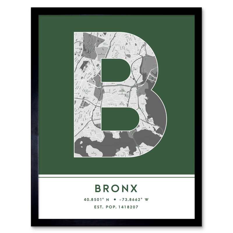 The Bronx New York United States City 1 Piece Single Picture Frame Wall Art