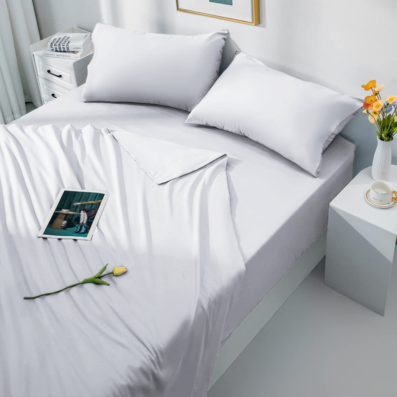 Drap-housse en microfibre extra profonde et ultra douce, gris, Drap-housse de taille très grand