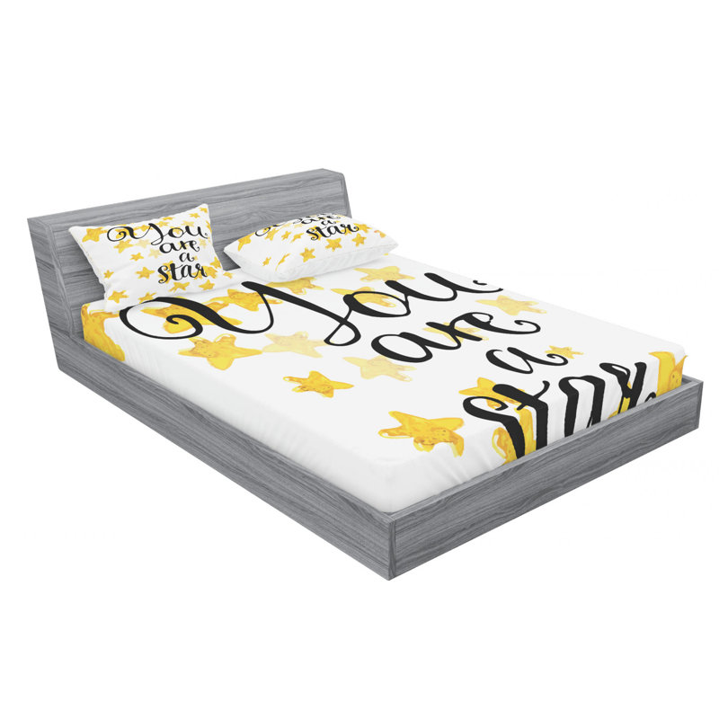 Microfiber Geometric Sheet Set, Full Sheet Set with Fitted Sheet