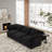 5-Piece Upholstered Modern Linen Fabric Sectional With Storage Ottoman-1262559043