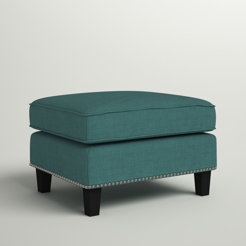 Damira Upholstered Ottoman, Teal