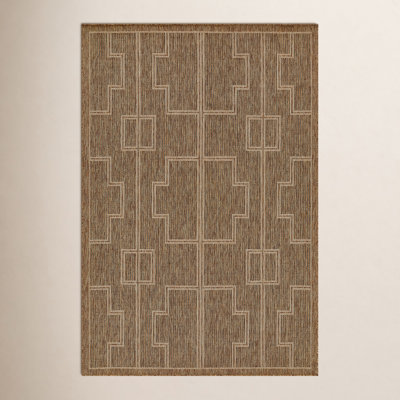 Ava Brown Beige Moroccan Outdoor Rug