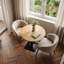 Table de salle à manger ronde en bambou pour 2 personnes - Table de bistro compacte de 67 cm avec pied en métal noir
