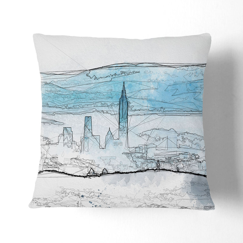 Abstract Square Cushion, 40cm H x 40cm W x 15cm D