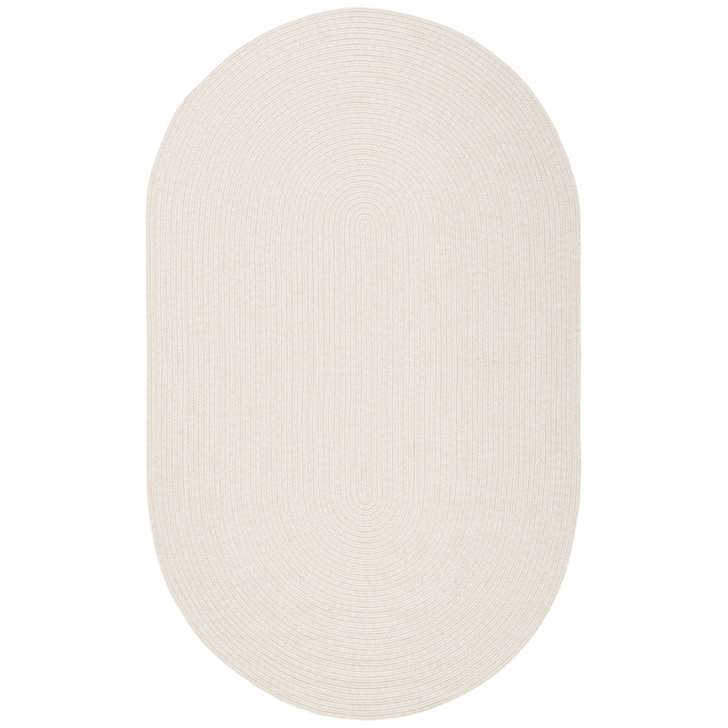 Morton Handmade Flatweave Polypropylene Area Indoor/Outdoor Area Rug in Ivory, Oval 4' x 6'