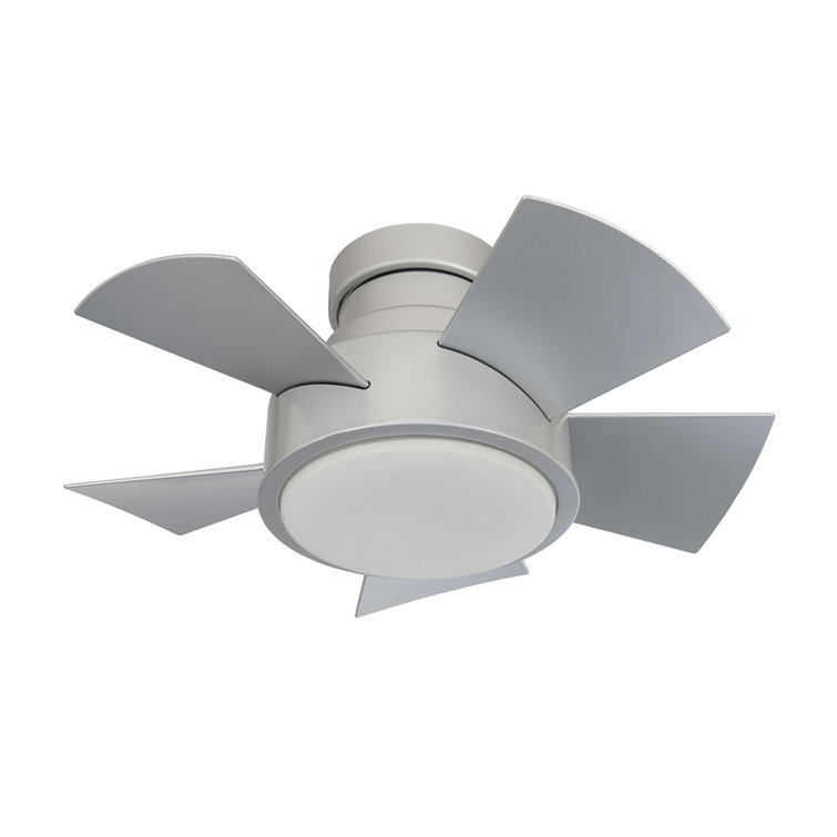 Vox 5 - Blade Indoor/Outdoor Smart Flush Mount Ceiling Fan with Remote Control and LED Light Kit, Works With Alexa and iOS or Android App