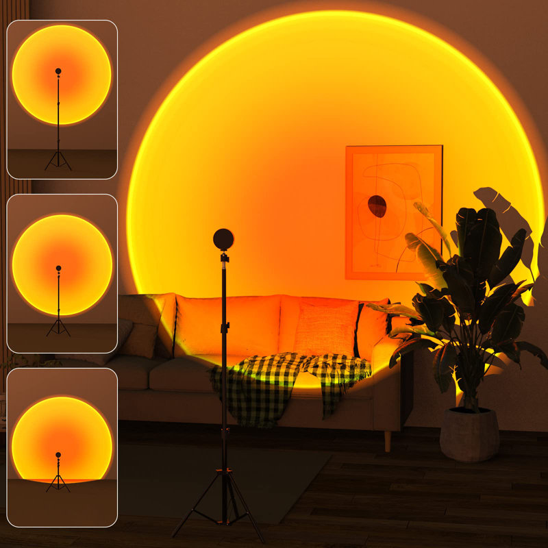 Coucher de soleil réglable à hauteur réglable 140 cm avec lumière de réseau de rotation à 360 degrés Sunset
