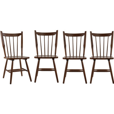 Mid-Century Solid Wood Windsor Chairs,Farmhouse Dining Chairs With Slat Back For Kitchen And Dining