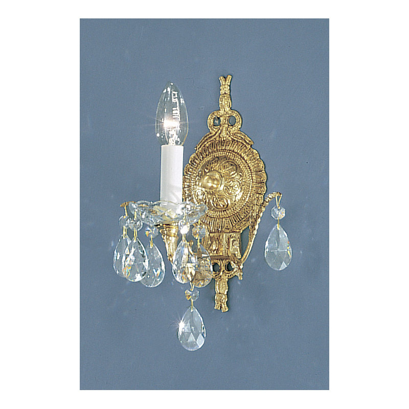 Applique murale 1 lumière Ewert, Marron foncé, Crystalique