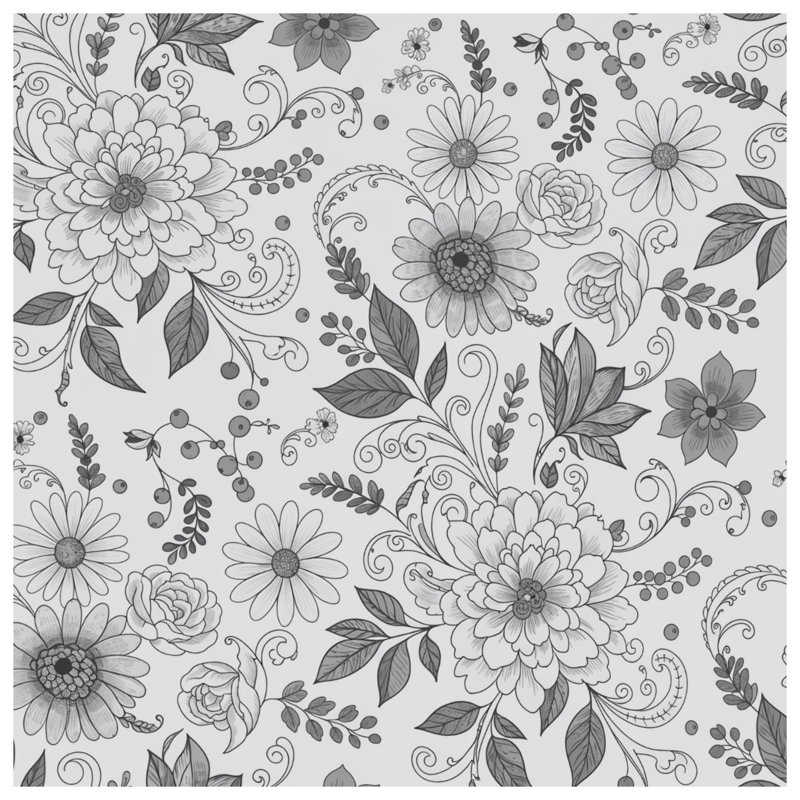 Rideaux de douche noirs et noirs à motif floral extra longs, 70in W x 84in H