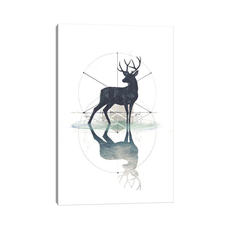 Geometric Stag by 33 Broken Bones - Wrapped Canvas Gallery-Wrapped Canvas Giclée, 101.6 cm H x 66.04 cm W x 3.175 cm D