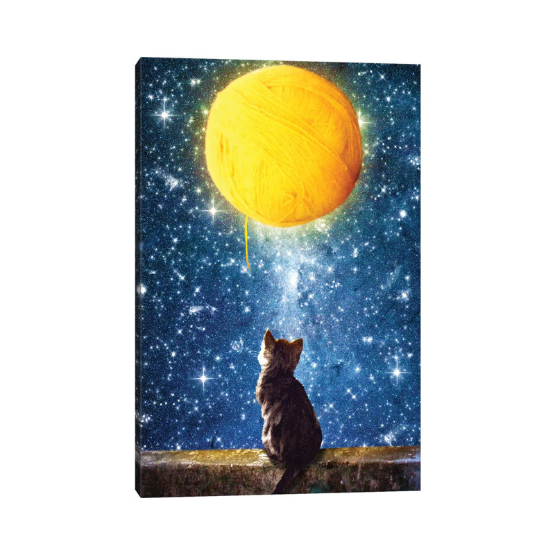 A Yarn of Moon 1 Piece Wall Art on Canvas, 66.04 cm H x 45.72 cm W x 1.91 cm D, Wrapped Canvas