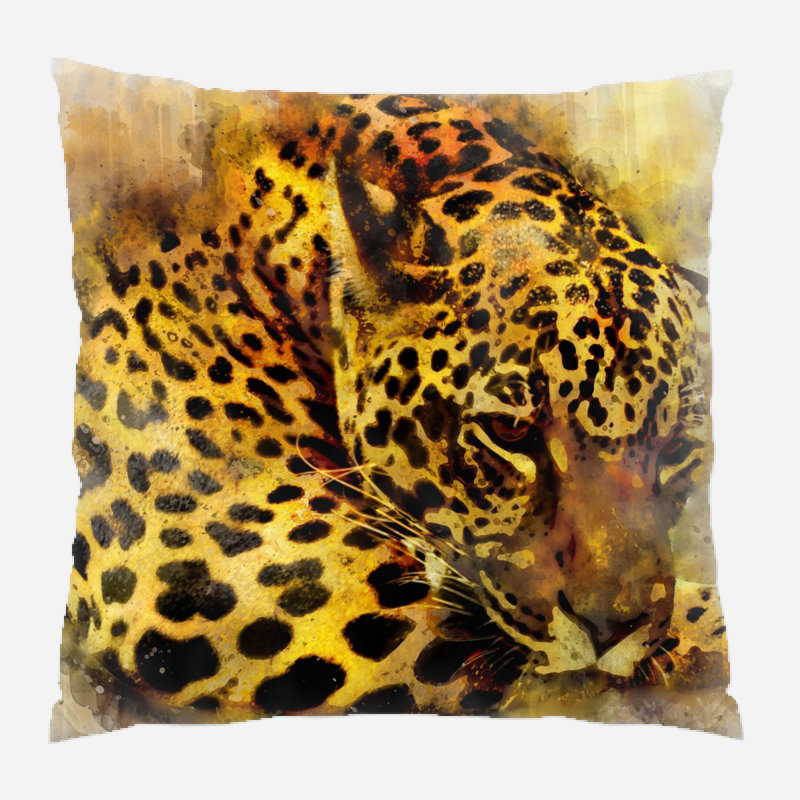  Coussin Leopard, Microsuède, Intérieur
