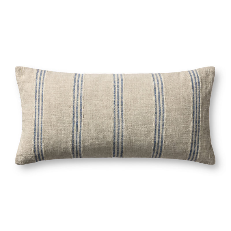 Coussin décoratif Magnolia Home par Joanna Gaines x Loloi Lincoln, Bleu, Polyester