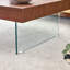 Table basse carrée avec pieds en verre trempé, table de salon