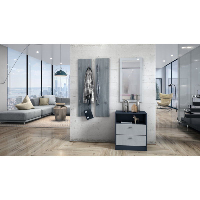 Adney Wall Wall Mounted Coat Rack, Avola Anthracite