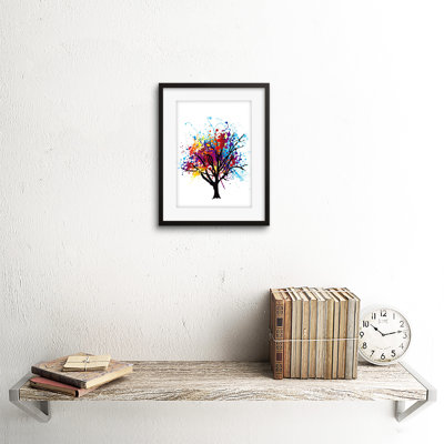 Paint Splat Abstract Tree Rainbow Picture Photo - Single Picture Frame Art Prints