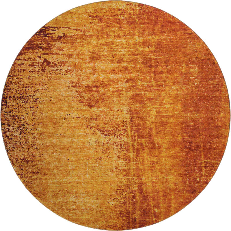 Paprika Cerrito AMF554 Machine Washable Premium Rug, Rond 8 pi