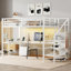 Lit mezzanine simple TG en métal avec bureau, port USB, armoire, tablette réglable, mezzanine haute pour enfants, adolescents, adultes