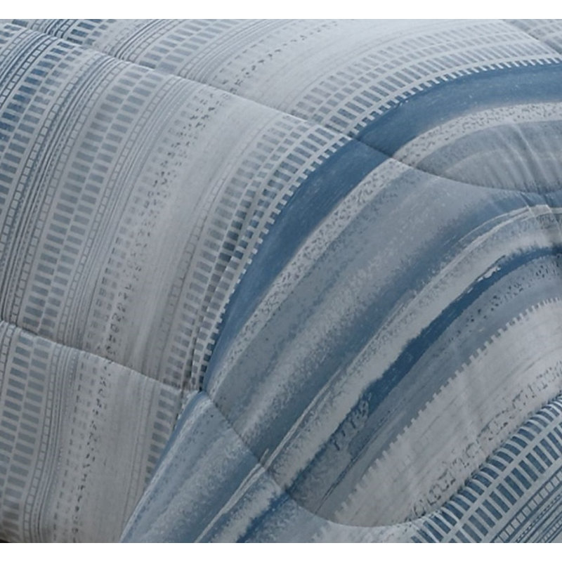 Ensemble d'édredon en microfibre 5 pièces , Bleu, Édredon de grand lit + 4 pièces additionnelles