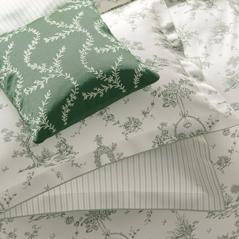Garden Of Love Cotton Duvet Cover Set, Double Dovet Cover + 2 Oxford Pillowcases