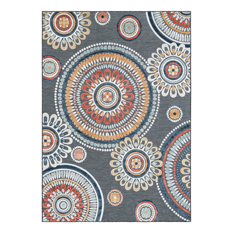 Firman Beachcrest Home Spiral Wygant Indoor/Outdoor Area Rug, Rectangle 6'4" x 9'