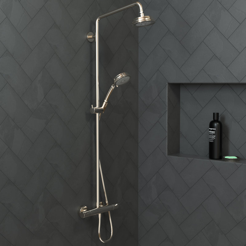 Pomme de douche fixe Croma Rain, Nickel brossé
