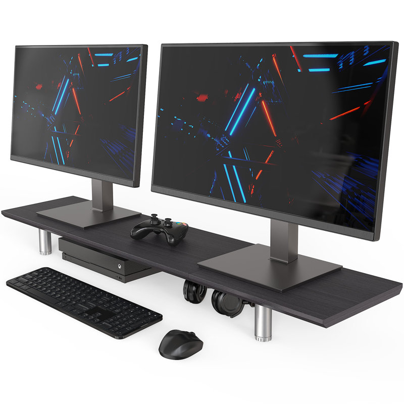 Delaware Wood Monitor Stand, Black