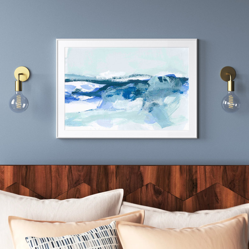 «Coastal II» par Christina Long - peinture encadrée, H 12 po x l 12 po, Blanc