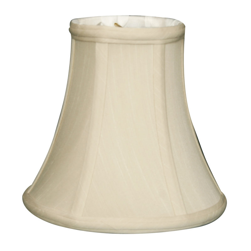 Abat-jour cloche en soie / shantung de 6,25 po (pince flamme), Beige / Noir