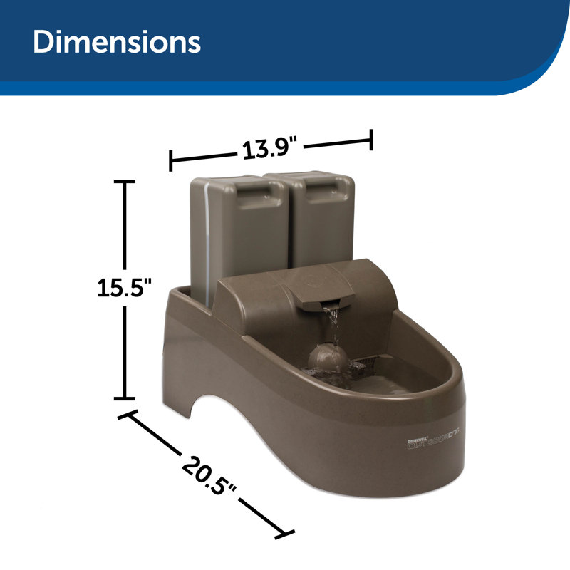 Large Capacity Taupe Outdoor Dog Water Fountain