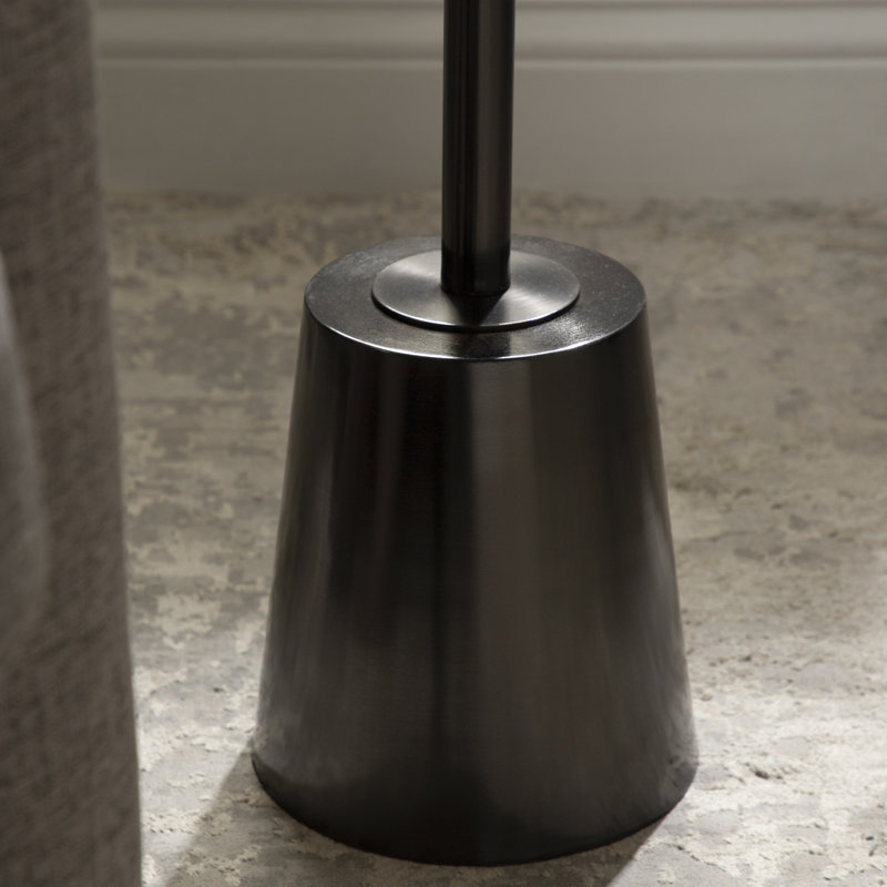 Cemil Marble Top End Table, Pewter, White, 23.25" H x 14" W x 14" D