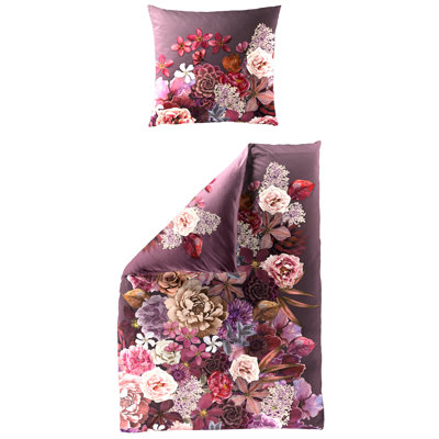 Bierbaum 5278 Sateen Floral Duvet Cover Set with Pillow Shams