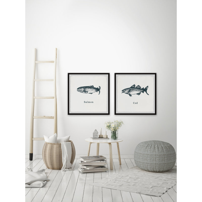 Clarksville Salmon And Cod by Marmont Hill - 2 Piece Picture Frame Print Set
