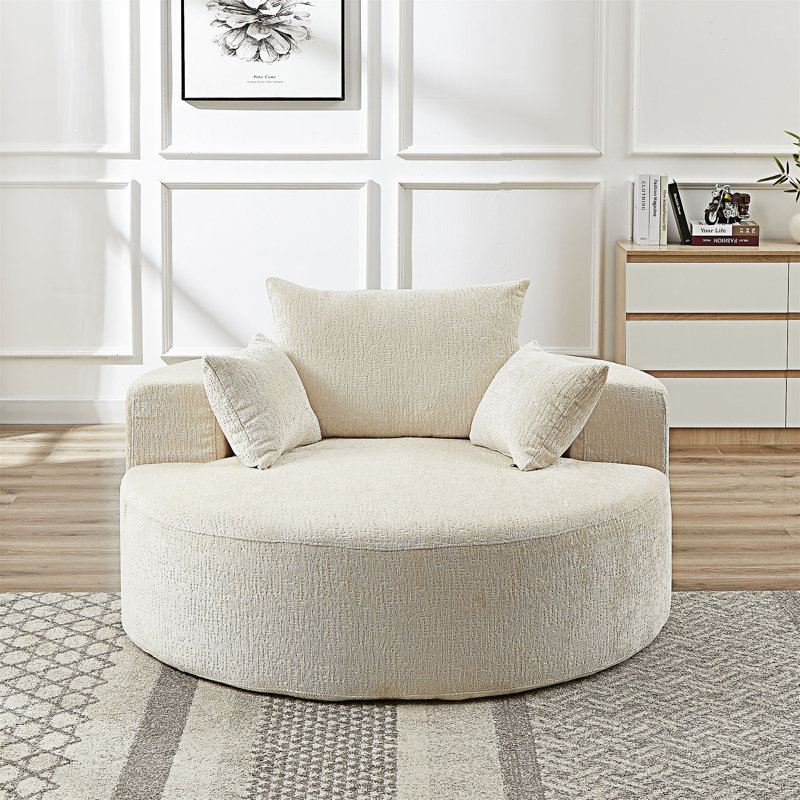 Fauteuil rembourré simple, Beige