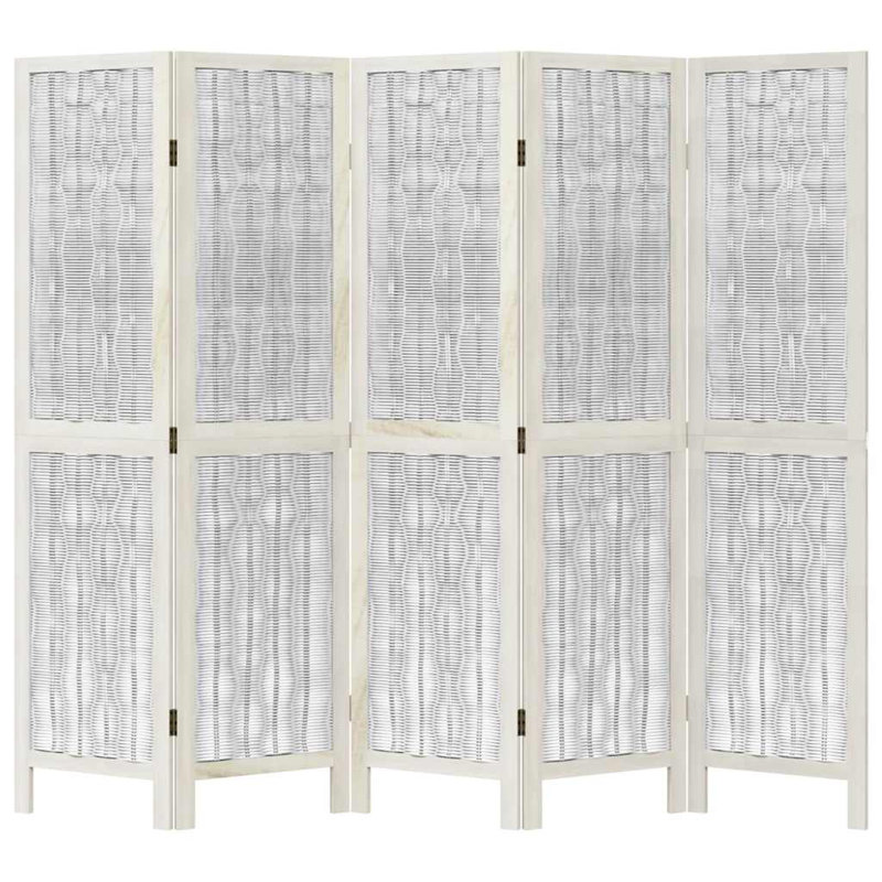 Alexzavier Solid Wood Accent Room Divider, White, 200cm H x 180cm W