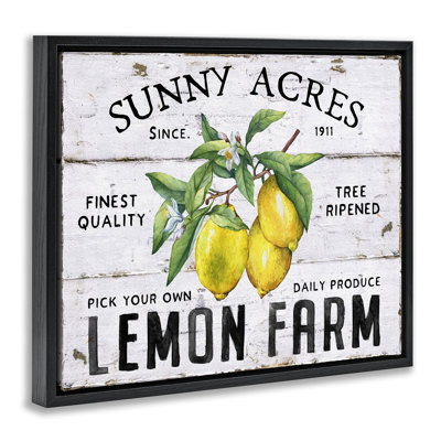  «Sunny Acres Lemon Farm», art mural encadré sur toile flottante par Creatif Belle