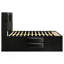 Grand lit de rangement noir Jazz