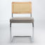 Chaises de salle à manger RetroWeave recouvertes de cuir PU avec pattes en métal-135411782