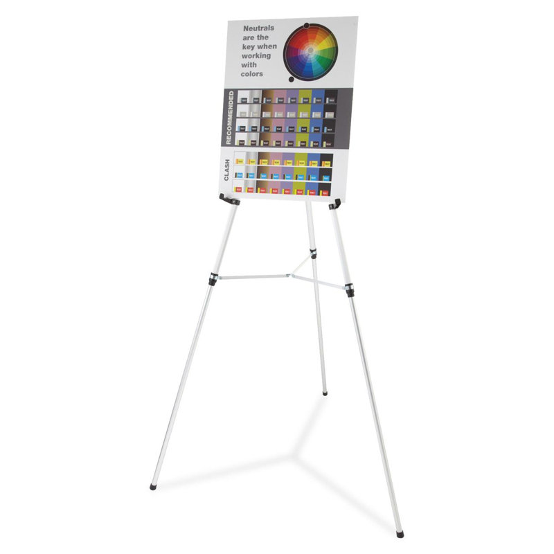 Silver Adjustable Aluminum Telescopic Floor-Standing Easel Stand