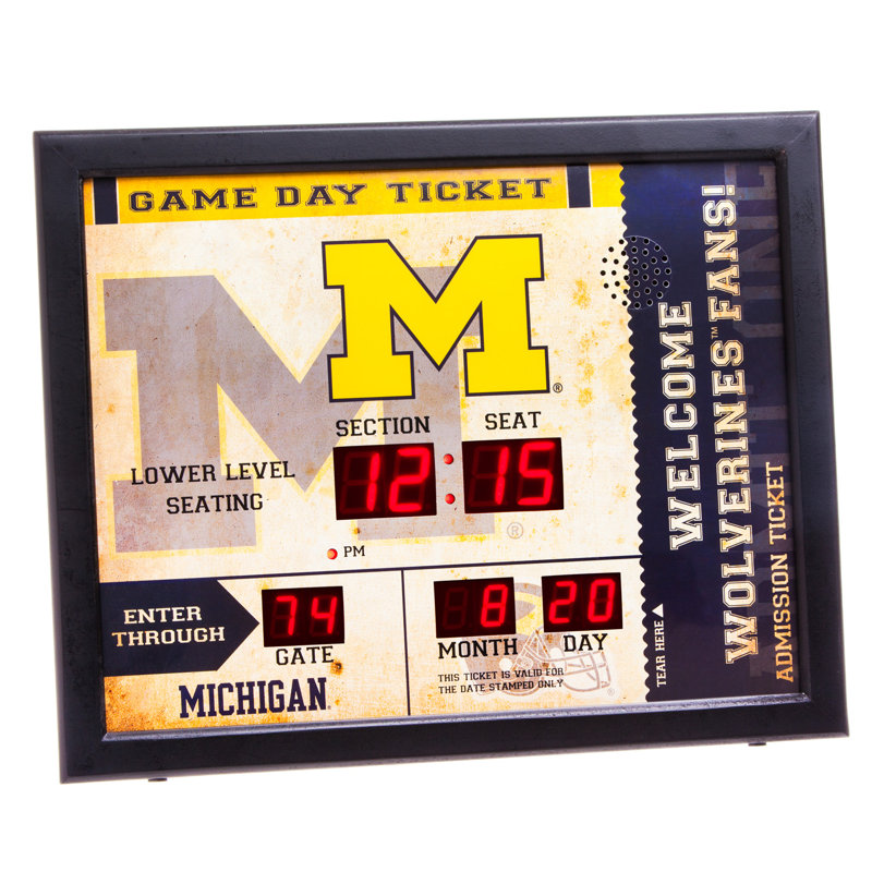 NCAA Digital Wall Clock, University Of Michigan